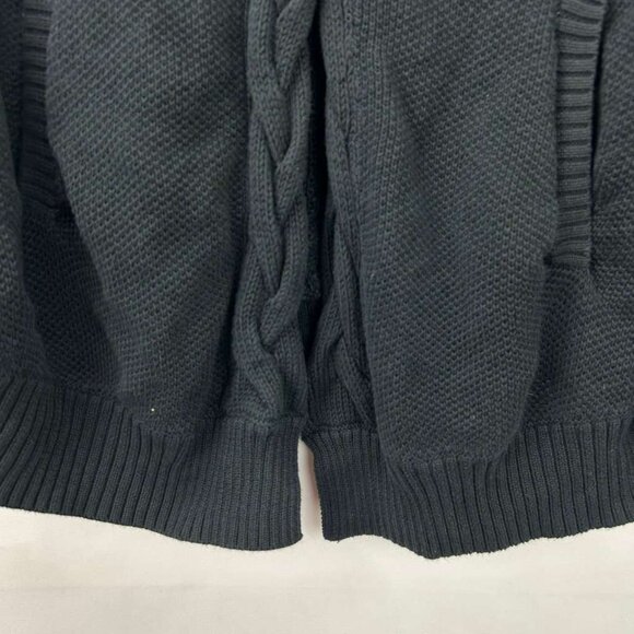 Ugg Womens XS/S Cape Poncho Black Cable Knit Sweater Arm Holes Pockets Oversized - Picture 14 of 14